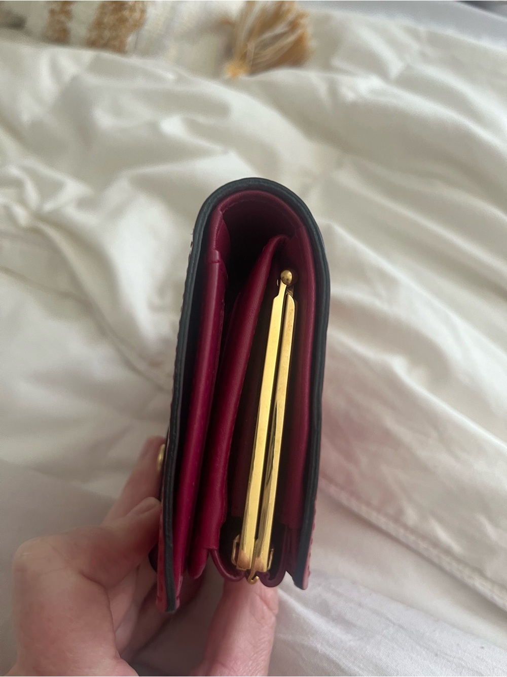 Authentic Louis Vuitton Portofeuille Viennois Kisslock Wallet Dark Pink - Picture 9 of 16